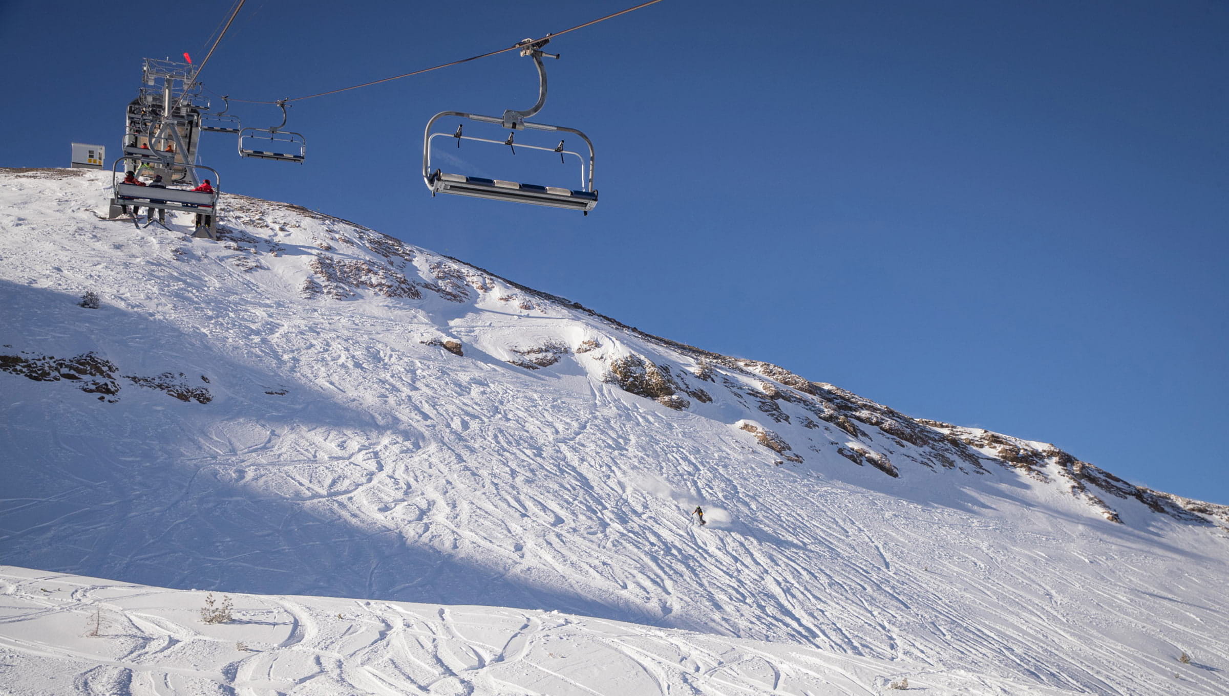 Siberia Express Chairlift at Olympic Valley on a powder day