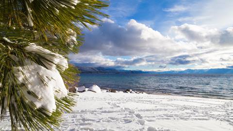 A view of Lake Tahoe in the winter from Crystal Bay.