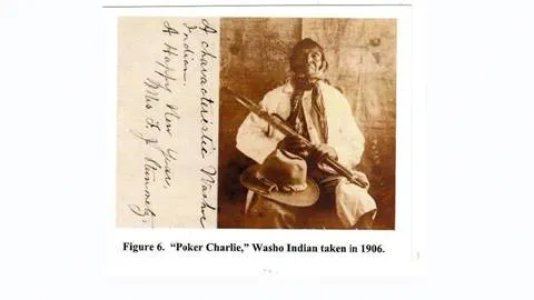 1906 photograph of "Poker Charlie", a member of the Washoe Tribe