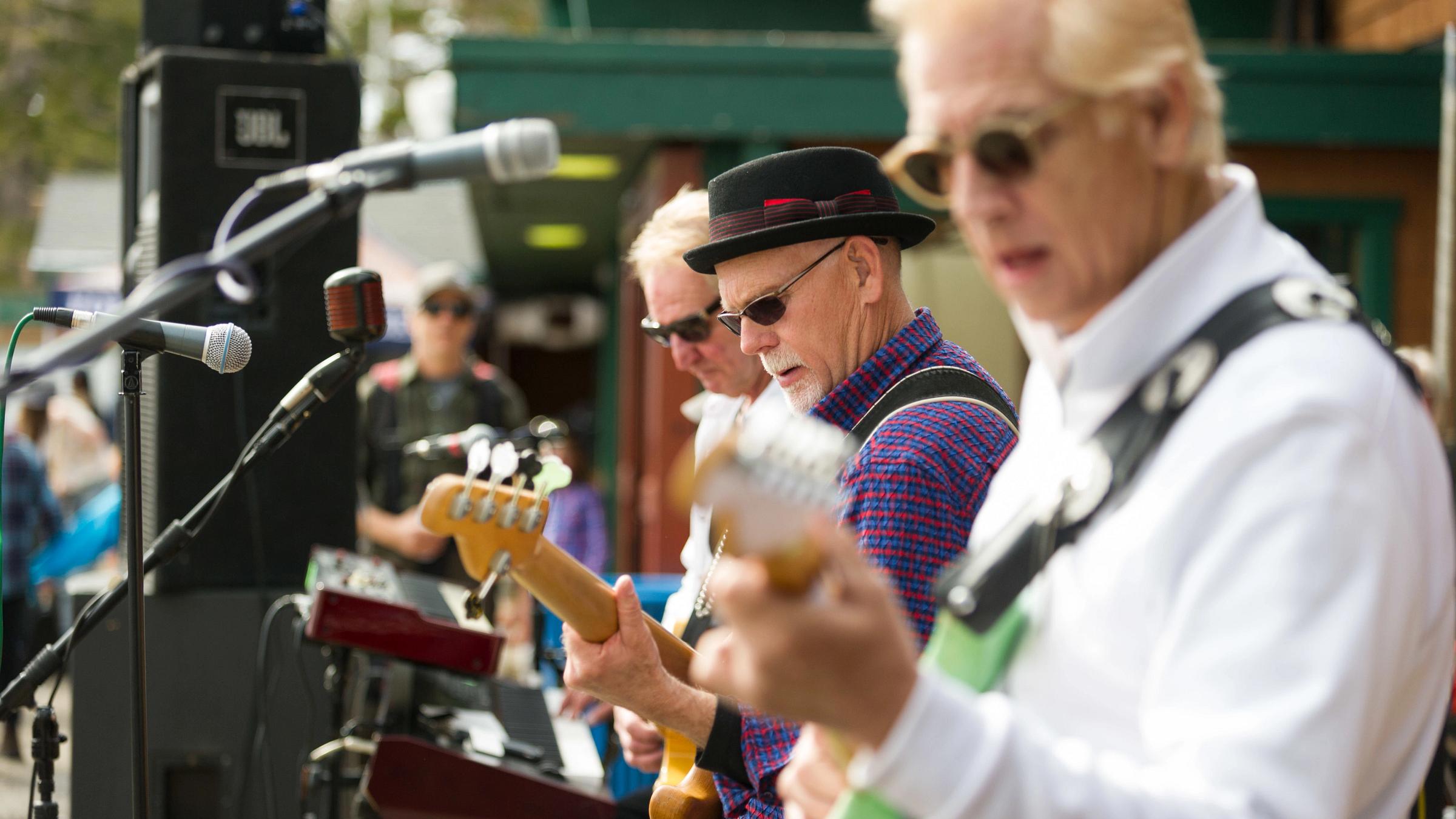 Alpine Meadows winter music series band playing music