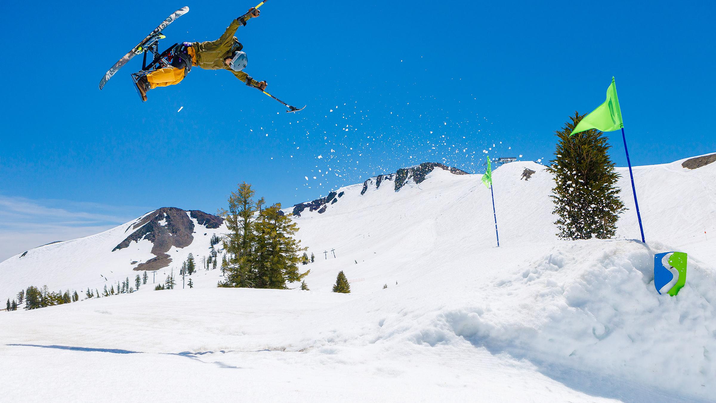 Adaptive Skiing in the Gold Coast Terrain Park at Squaw Valley