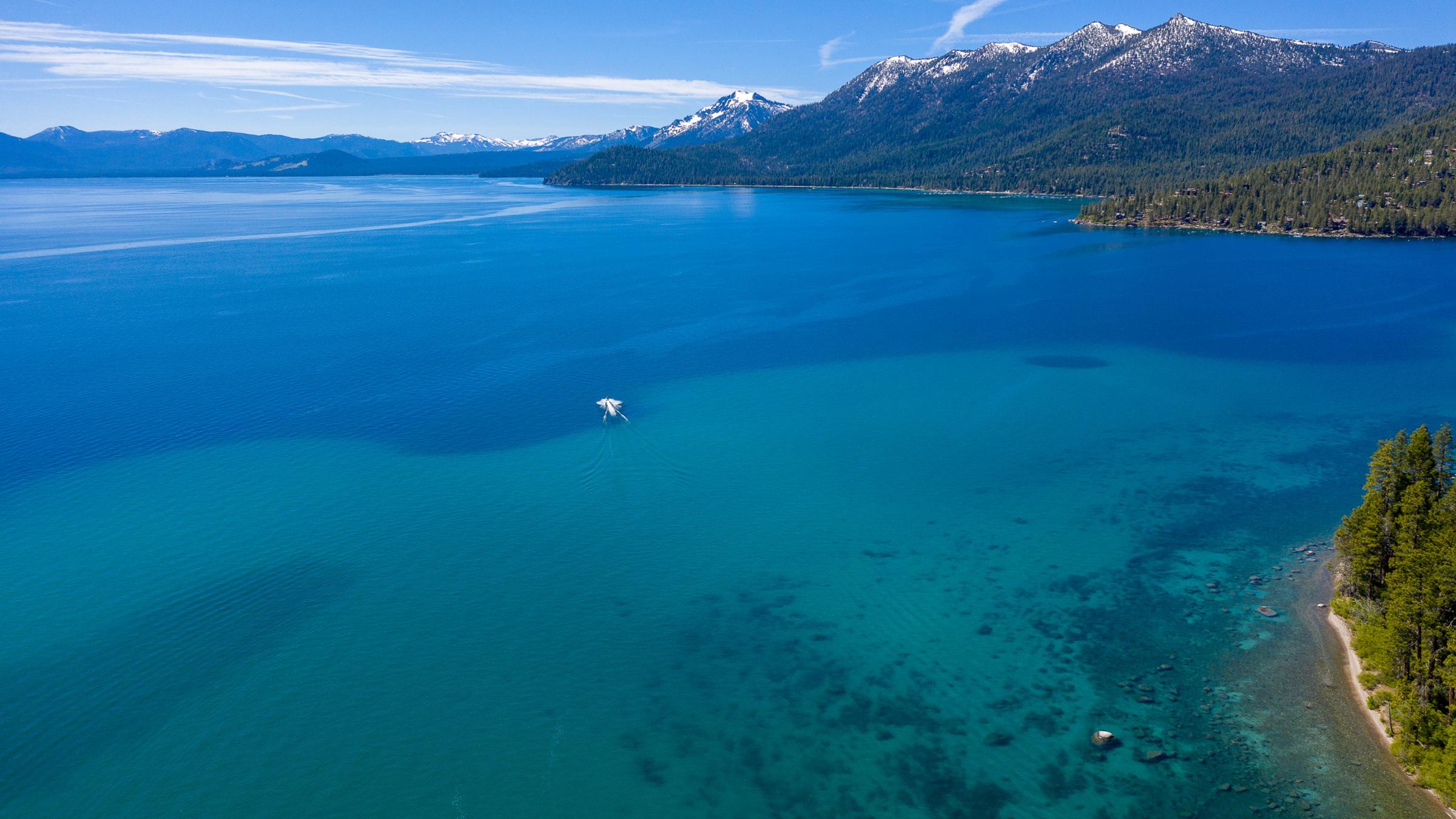 Lake Tahoe Sunset shot with a drone in the summer