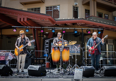 Band playing on stage at Made in Tahoe
