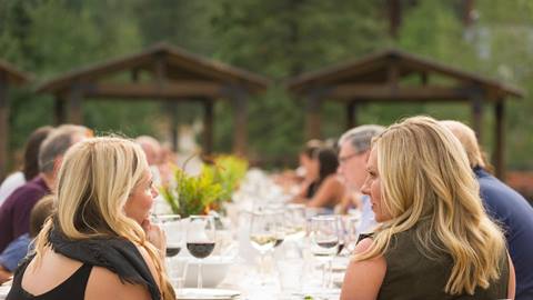 Farm to Table dinner on KT deck at Squaw Valley Alpine Meadows
