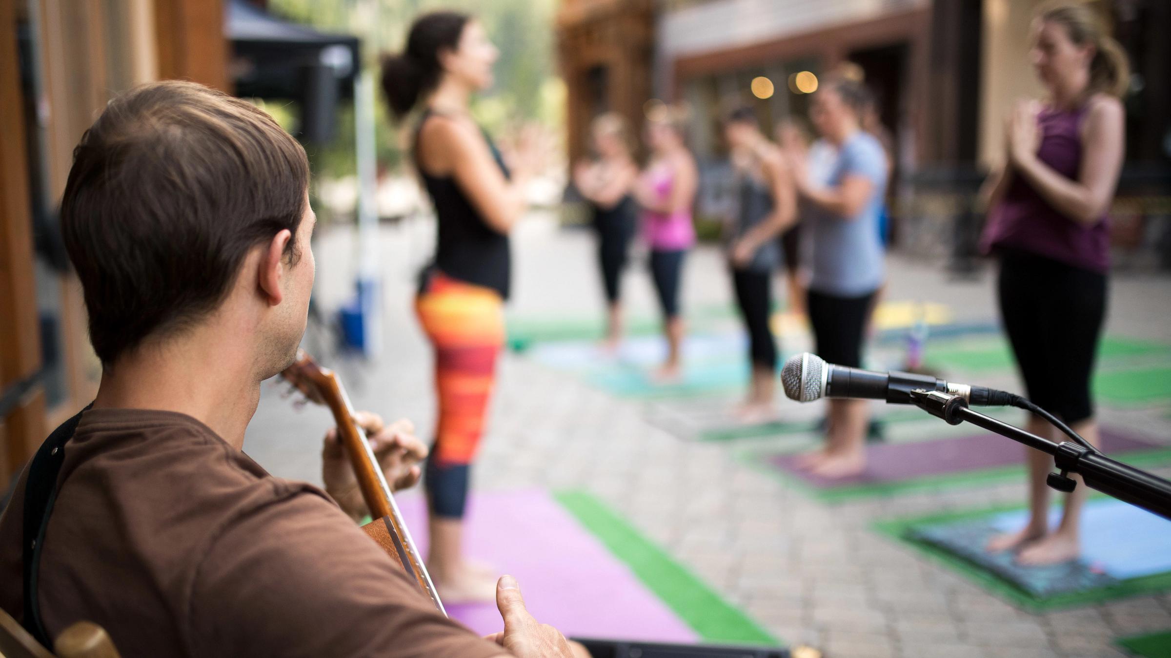 Performance during outdoor yoga