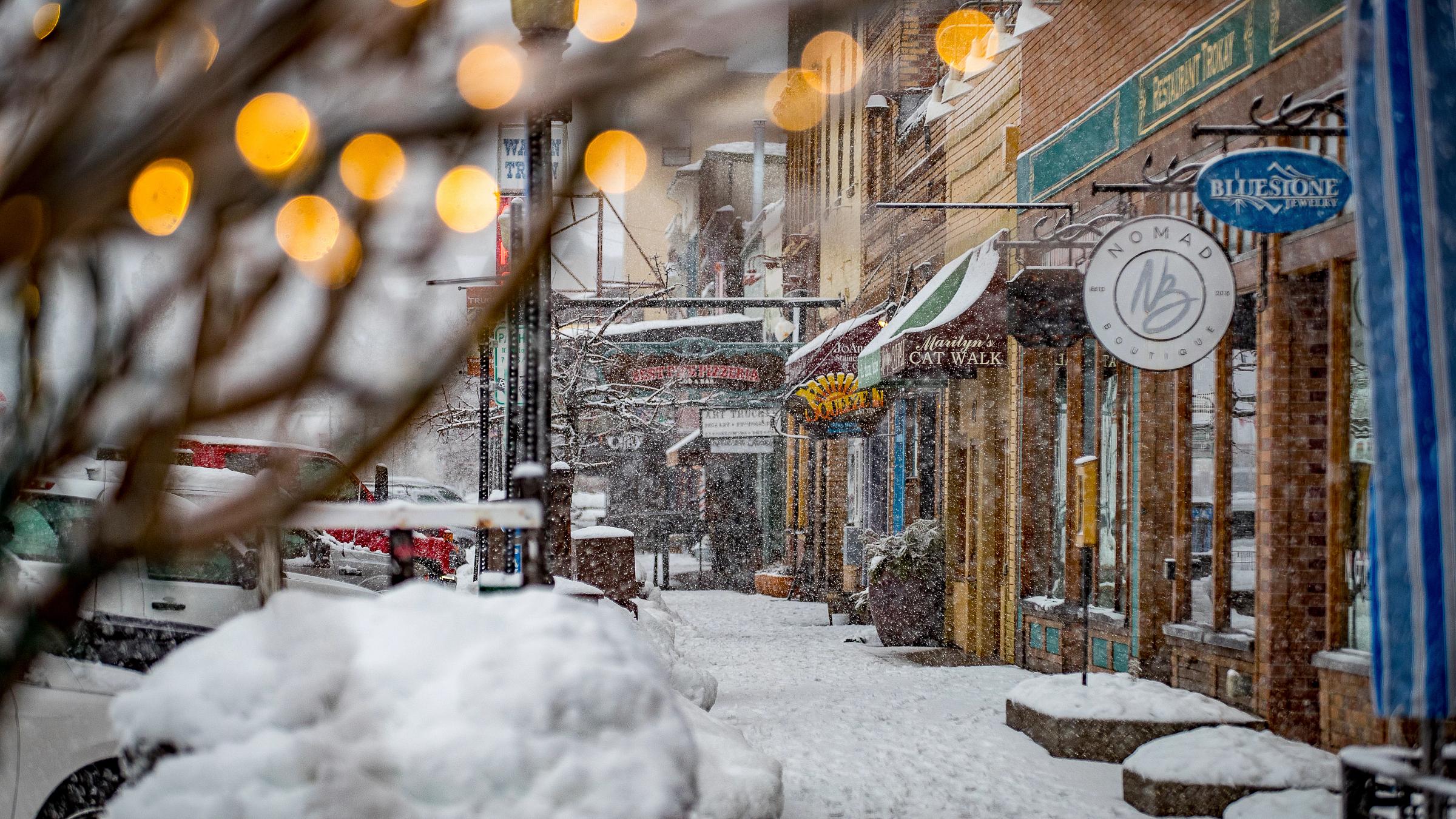 The town of Truckee after a storm cycle in Januburied 2017.