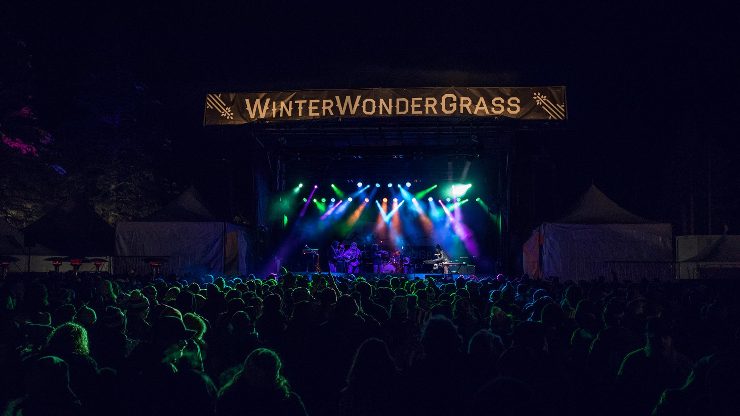 A view of the WinterWonderGrass stage from the Squaw Valley base area.