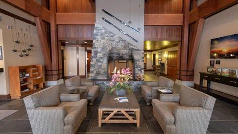 Lobby & front desk interiors in the village at squaw valley