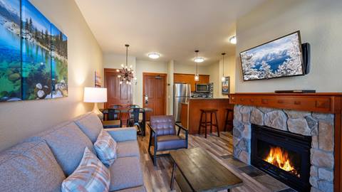 Village at Squaw Valley 1 bedroom premier living room interior of room 3234