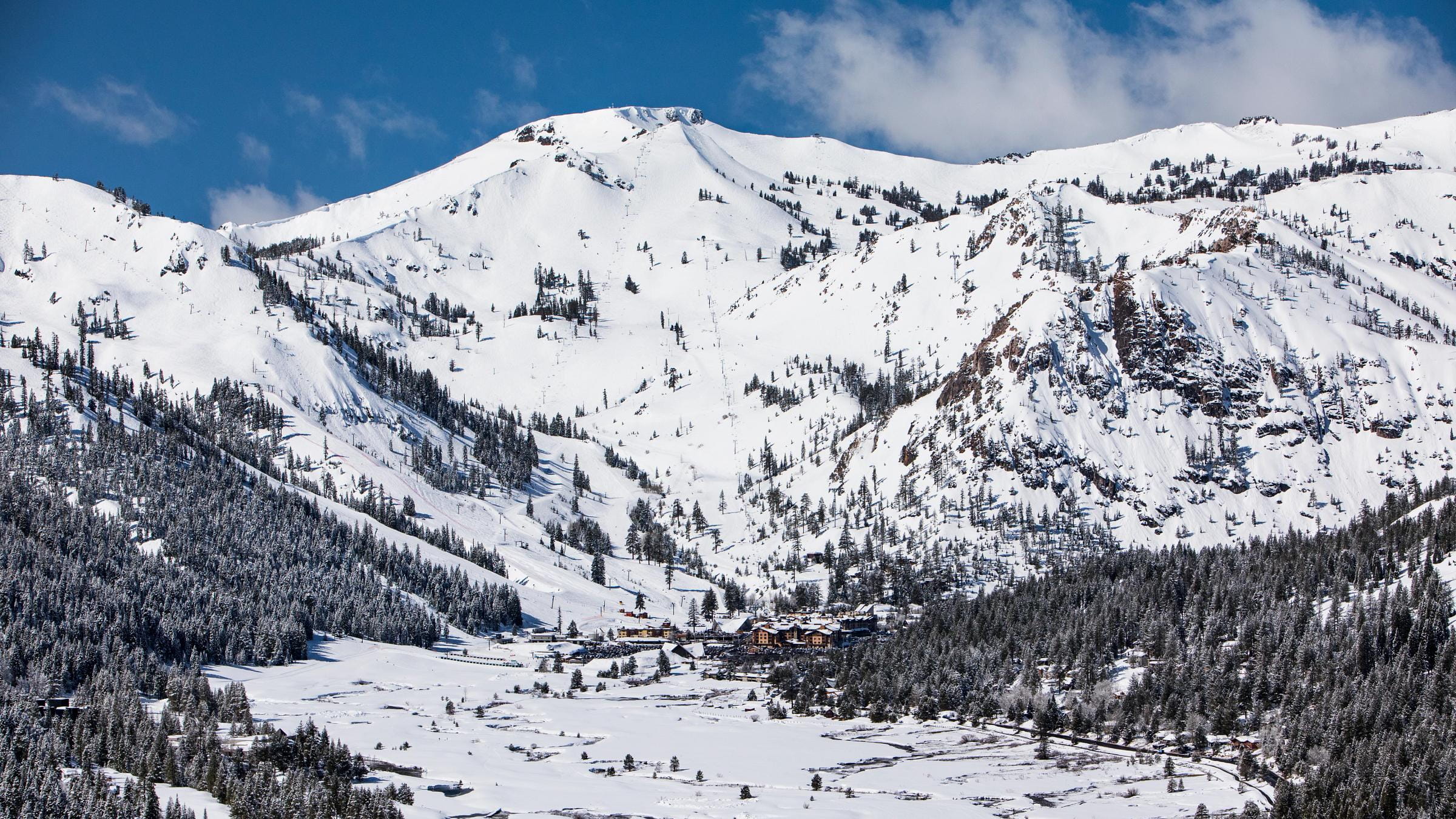 Squaw Valley Scenic from painted rock on a powder day