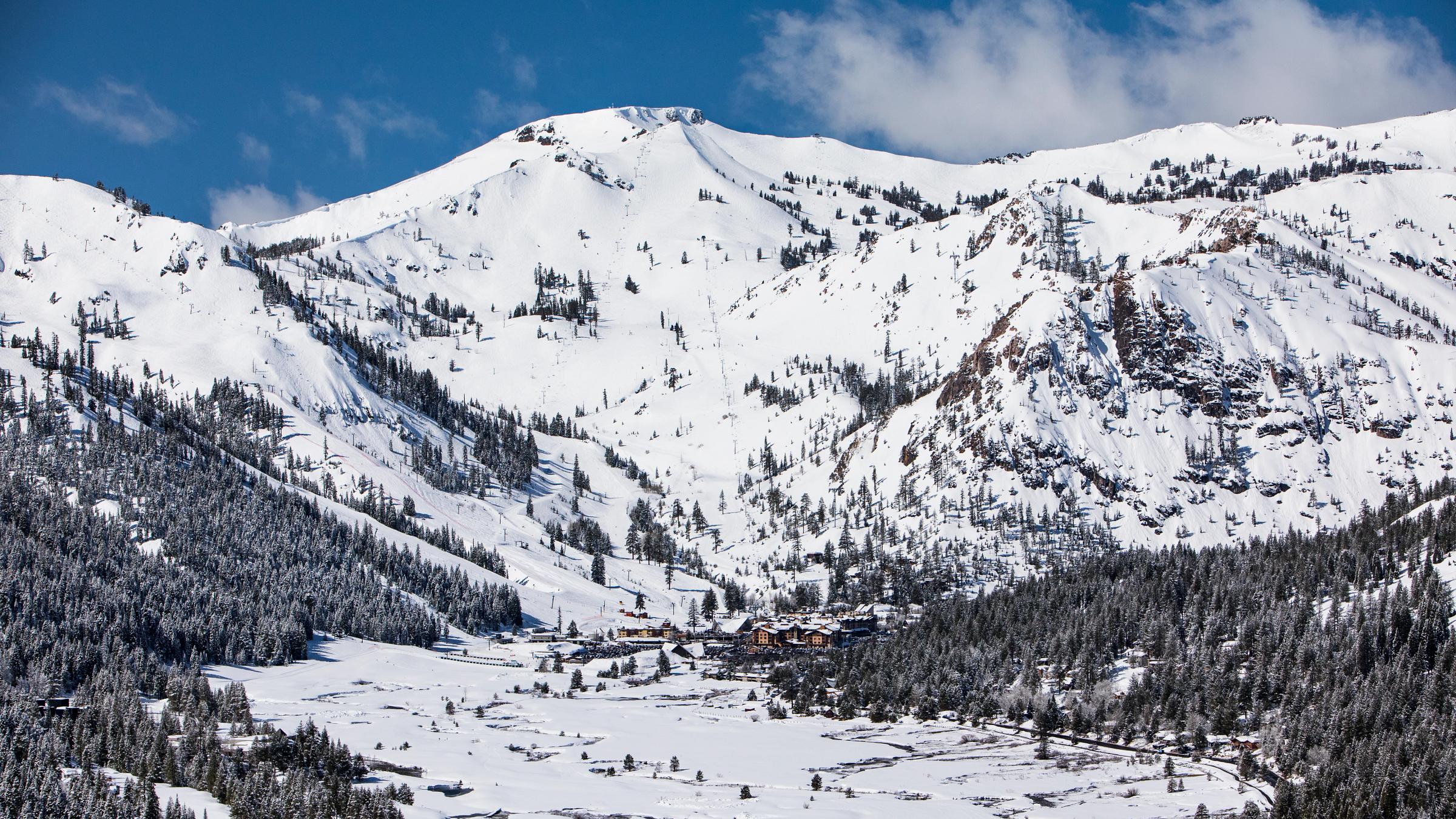 Squaw Valley Scenic from painted rock on a powder day