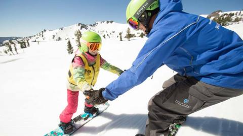 Ski School at Squaw Valley Mountain Resort., Grommets Snowboard Lesson at Squaw Valley, Lake Tahoe