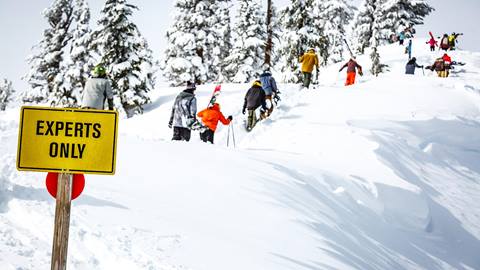 Hiking Granite Peak at Squaw Valley on a powder day